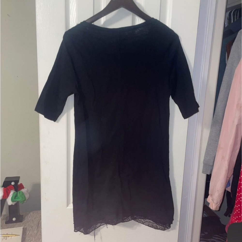 HANNAH Small Women's Vintage Flowy Black Lace Top - Picture 3 of 3